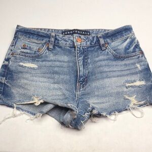 Aeropostale Blue Distressed Jean Shorts Vintage Style
